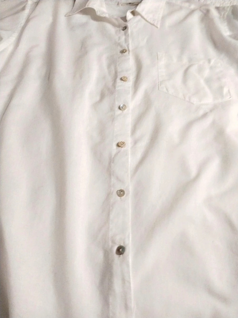 natural life White Cotton Button Down Classic Shirt in White Size Medium - Picture 5 of 10